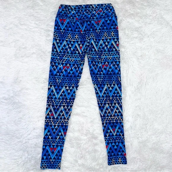 LULAROE Blue Multi Color Bold Pattern Leggings One Size - Bundle Lot of 3 - Picture 10 of 13